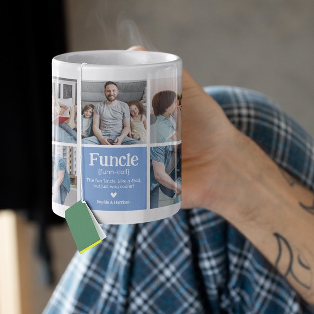 Funcle Photo Collage Definition Cute Modern farbro Kaffemugg (Skapare uppladdad)
