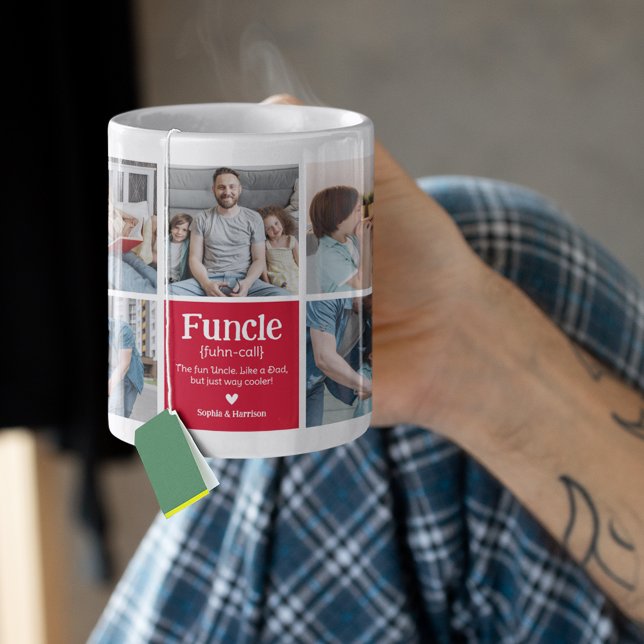 Funcle Photo Collage Definition Cute Modern farbro Kaffemugg (Skapare uppladdad)