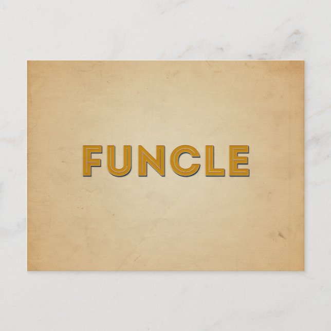 Funcle Retro Inspired Typography Vykort (Framsida)