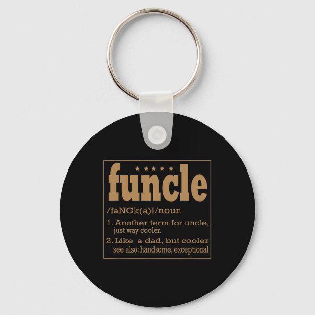 Funcle T Shirt as a Pappa only Cooler Nyckelring (Framsida)