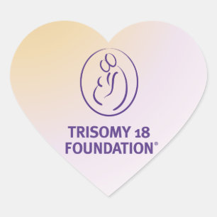 Fundamentlogotyp för Trisomy 18 - Hjärtformat Klistermärke