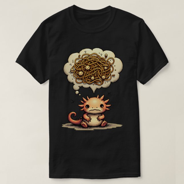 Fundera Över Denna Axolotl Introvert Ångest Humor  T Shirt (Design framsida)