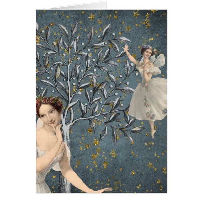 Fundersam älvor hälsningskort (Framsidan)