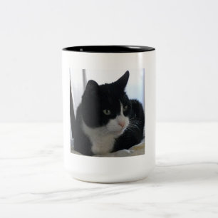 Fundersam smokingkattmugg Två-Tonad mugg