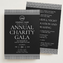 Fundising Event Charity Gala Logotyp Black White Inbjudningar