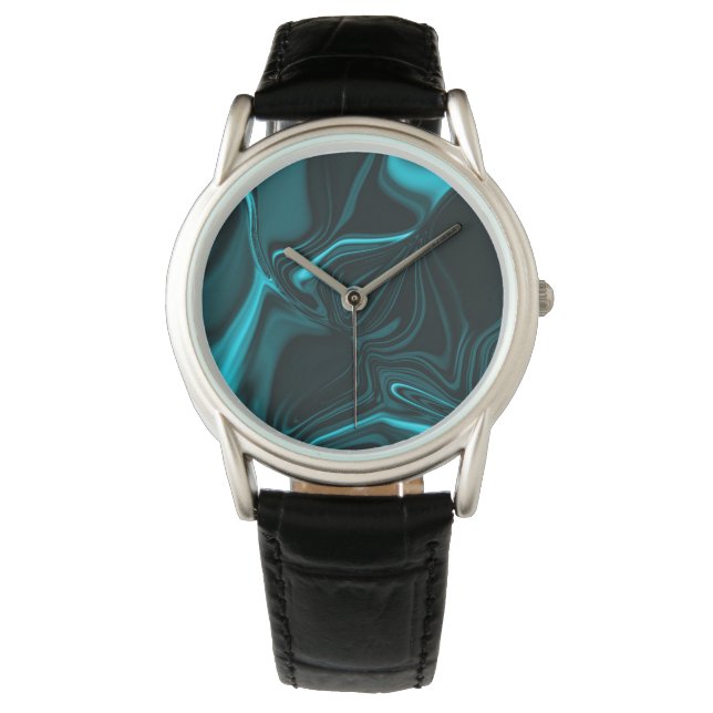 Fundo com curvas ciano estilo niquelado. armbandsur (Framsida)