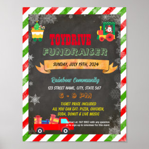 Fundraiser Flyer - redigerbar Jul leksak-enhet Poster