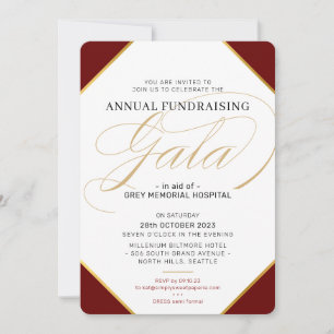 FUNDRAISERA GALA elegant-händelsekedja i BOLL, bur Inbjudningar