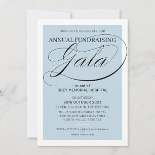 FUNDRAISERA GALA event finare elegant blek blue Inbjudningar