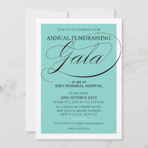 FUNDRAISERA GALA event finare elegant mint grönt Inbjudningar