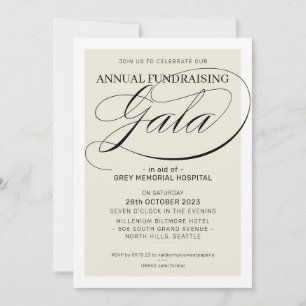 FUNDRAISERA GALA-händelsen finare guld ram elfenbe Inbjudningar