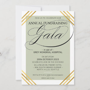 FUNDRAISERA GALA-händelsen finare guld ram-grönten Inbjudningar
