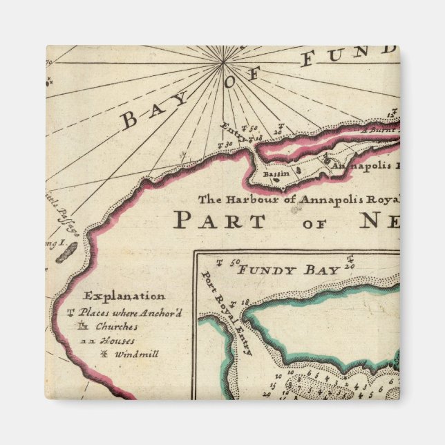 Fundy Bay och hamnen i Annapolis-Royalet Magnet (Framsidan)