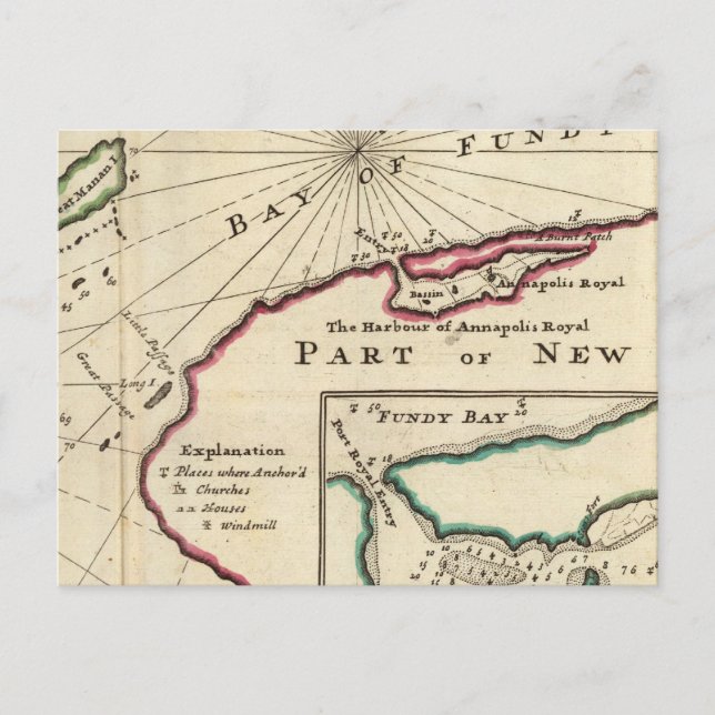 Fundy Bay och hamnen i Annapolis-Royalet Vykort (Framsida)