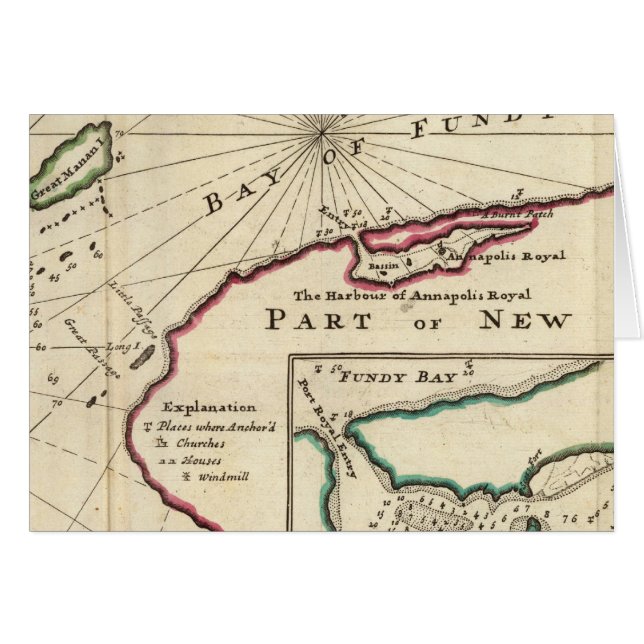 Fundy Bay och hamnen i Royalet Annapolis Hälsningskort (Framsidan Horizontal)