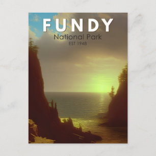 Fundy National Park Canada Vintage Art Vykort