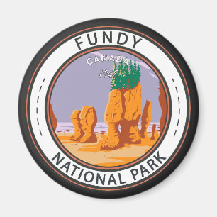 Fundy National Park Canada Vintage Badge Magnet