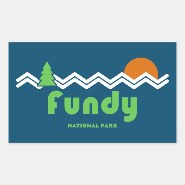 Fundy National Park Retro Rektangulärt Klistermärke (Framsida)