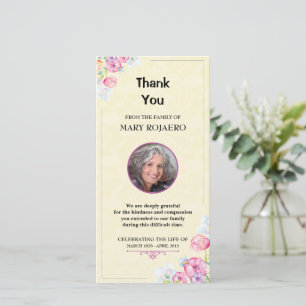 Funera Tack Sympathy Photo Card Kort