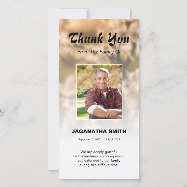 Funera tackkort tack kort (Framsida)