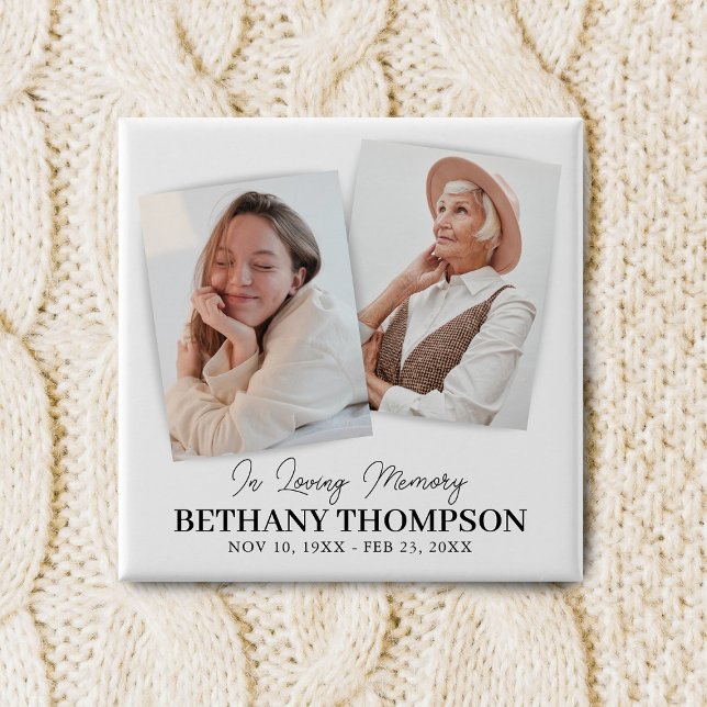 Funeral 2 Photo Memorial Tribute Knapp (Skapare uppladdad)