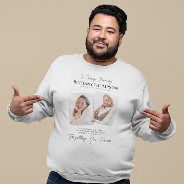 Funeral 2 Photo Memorial Tribute Lång Ärmad Tröja (Skapare uppladdad)
