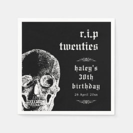 Funeral 30:e RIP 20s Funny Skull Birthday Pappersservett