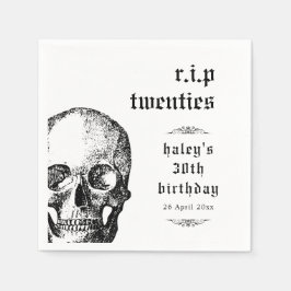 Funeral 30:e RIP 20s Funny Skull Birthday Pappersservett