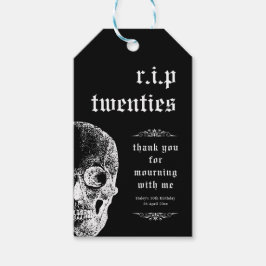 Funeral 30:e RIP 20s Funny Skull Birthday Presentetikett