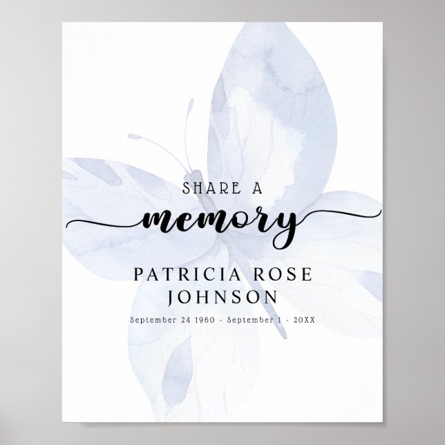 Funeral  a Memory Butterfly Sign Poster (Framsidan)