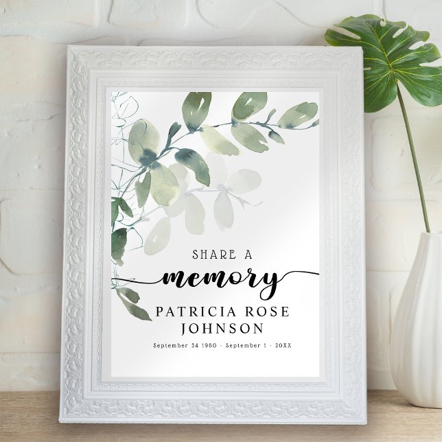 Funeral  a Memory Eucalyptus Sign Poster (Skapare uppladdad)