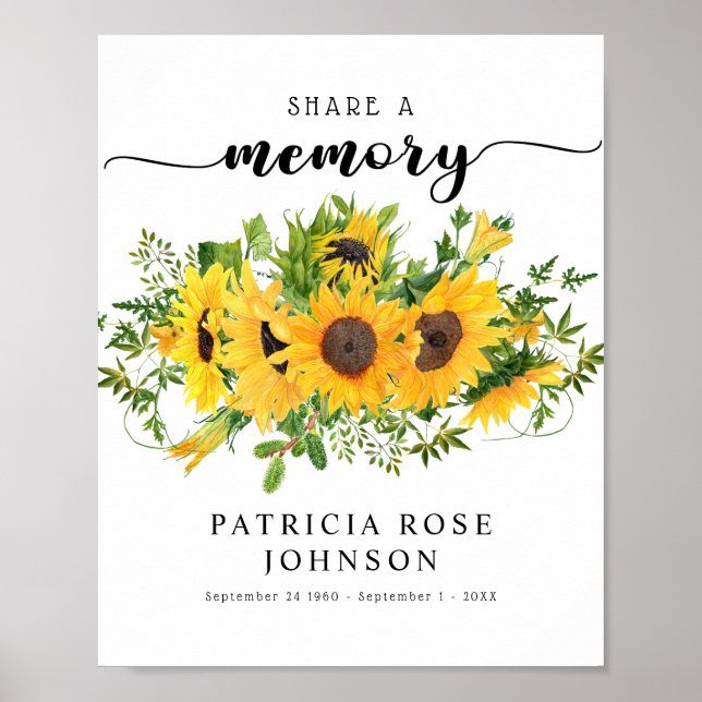 Funeral  a Memory Solros Sign Poster (Framsidan)