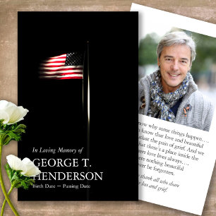 Funeral American Flagga Prayer Sympathy Cards Visitkort