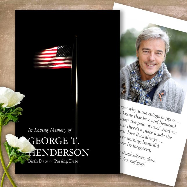 Funeral American Flagga Prayer Sympathy Cards Visitkort (military sympathy card, military prayer cards, funeral prayer card, death, military funeral cards)