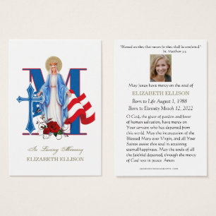 Funeral American Flagga Prayer Visitkort