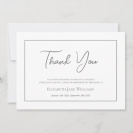 Funeral Bereavement Simple Script Tack Kort