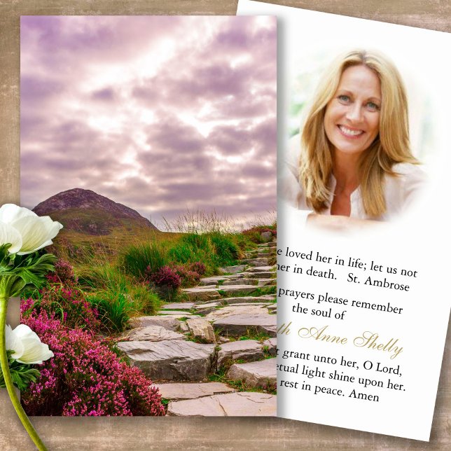 Funeral Bevackra Ireland Prayer Sympathy Cards Visitkort (Forever in our hearts, celebration of life, in loving memory of, prayer cards for bereavement)