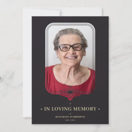 Funeral Black Ornamental Filigree Snöre Effect Inbjudningar