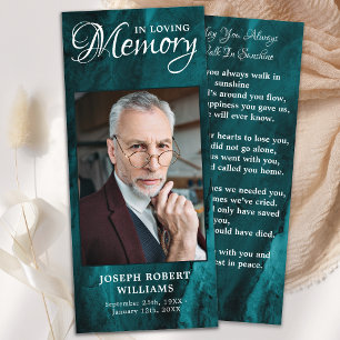 Funeral Bookmark - fotomarkering för memorial Pray Meny