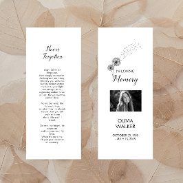 Funeral Bookmark-mall, Funeral Keepsakkort Mini Visitkort