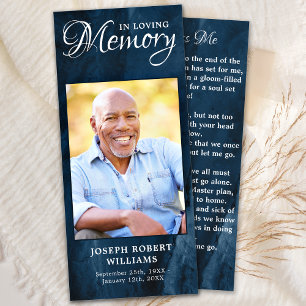Funeral Bookmark Photo Blue för memoriaport Meny