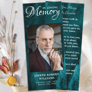 Funeral Bookmark Photo-Grönt för anteckningskortet