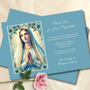 Funeral Catholic Memorial Mary Condolence Tack Kort