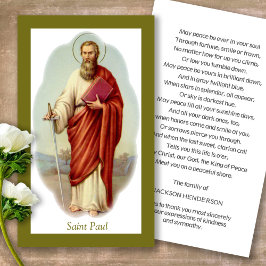 Funeral Catholic St Paul Prayer Sympathy Cards Visitkort