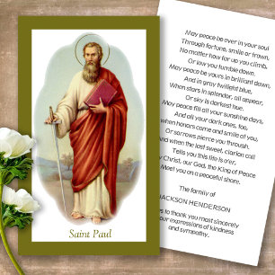 Funeral Catholic St Paul Prayer Sympathy Cards Visitkort