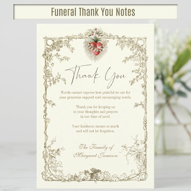 Funeral Catholik Immaculate Heart of Mary Tack Kort (Immaculate Heart of Mary Funeral Thank You Notes)