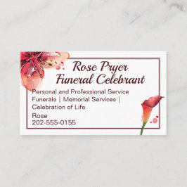 Funeral Celebrant Lily Flower Visitkort
