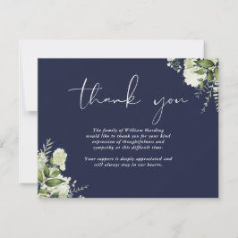 Funeral Celebration Of Life Greenery Navy Blue Tack Kort
