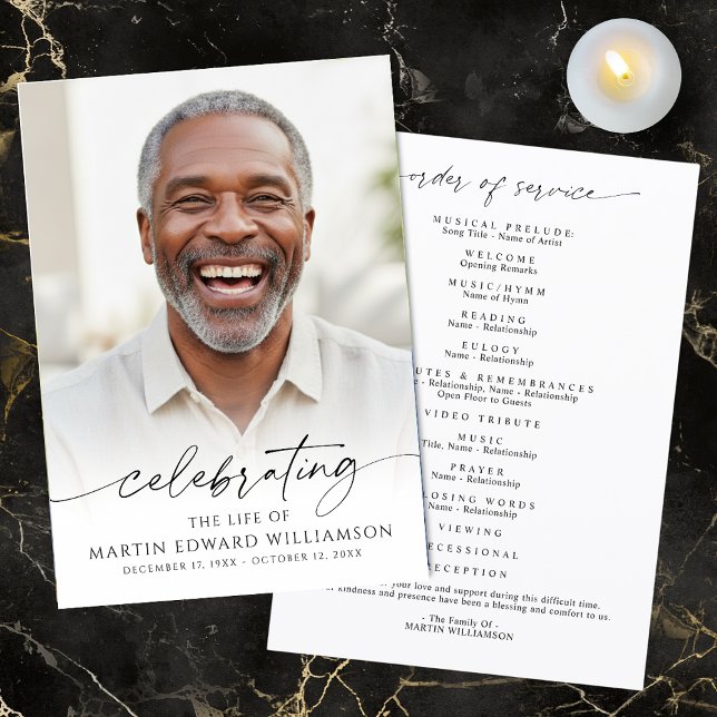 Funeral Celebration of Life Photo Order of Service Program (Skapare uppladdad)