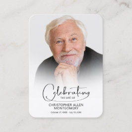 Funeral Celebration of Life Photo Prayer Card Visitkort